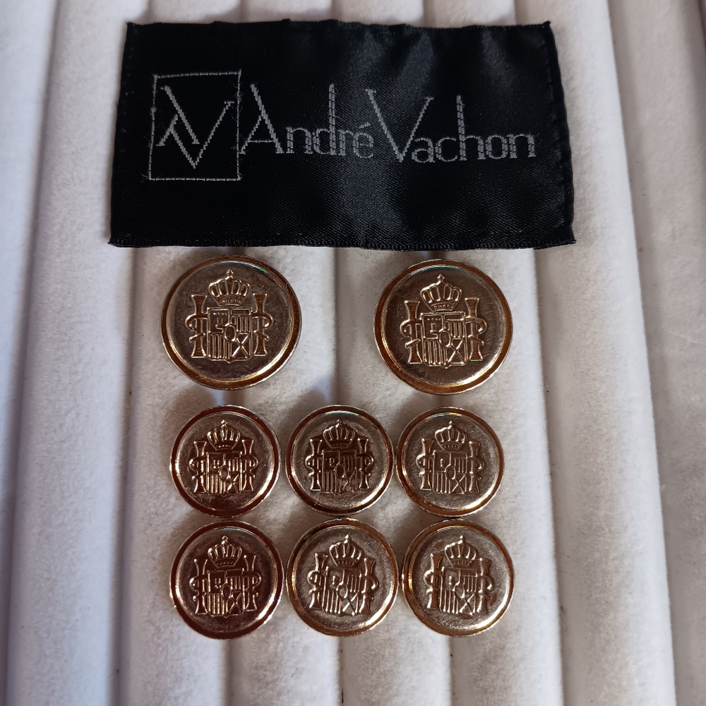 Andre Vachon Gold Blazer Buttons 8 2-Large, 6 Smaller